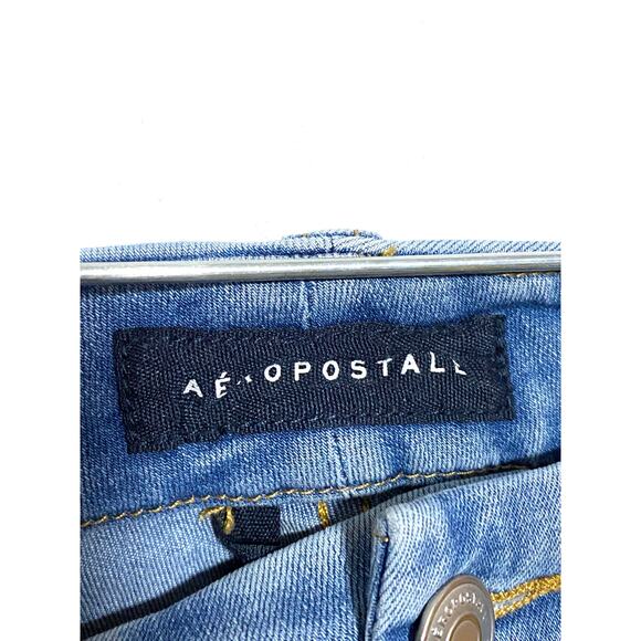 Aeropostale High Rise Curvy Jegging Junior 00 Distressed Destroyed Ripped Grunge - Picture 5 of 8